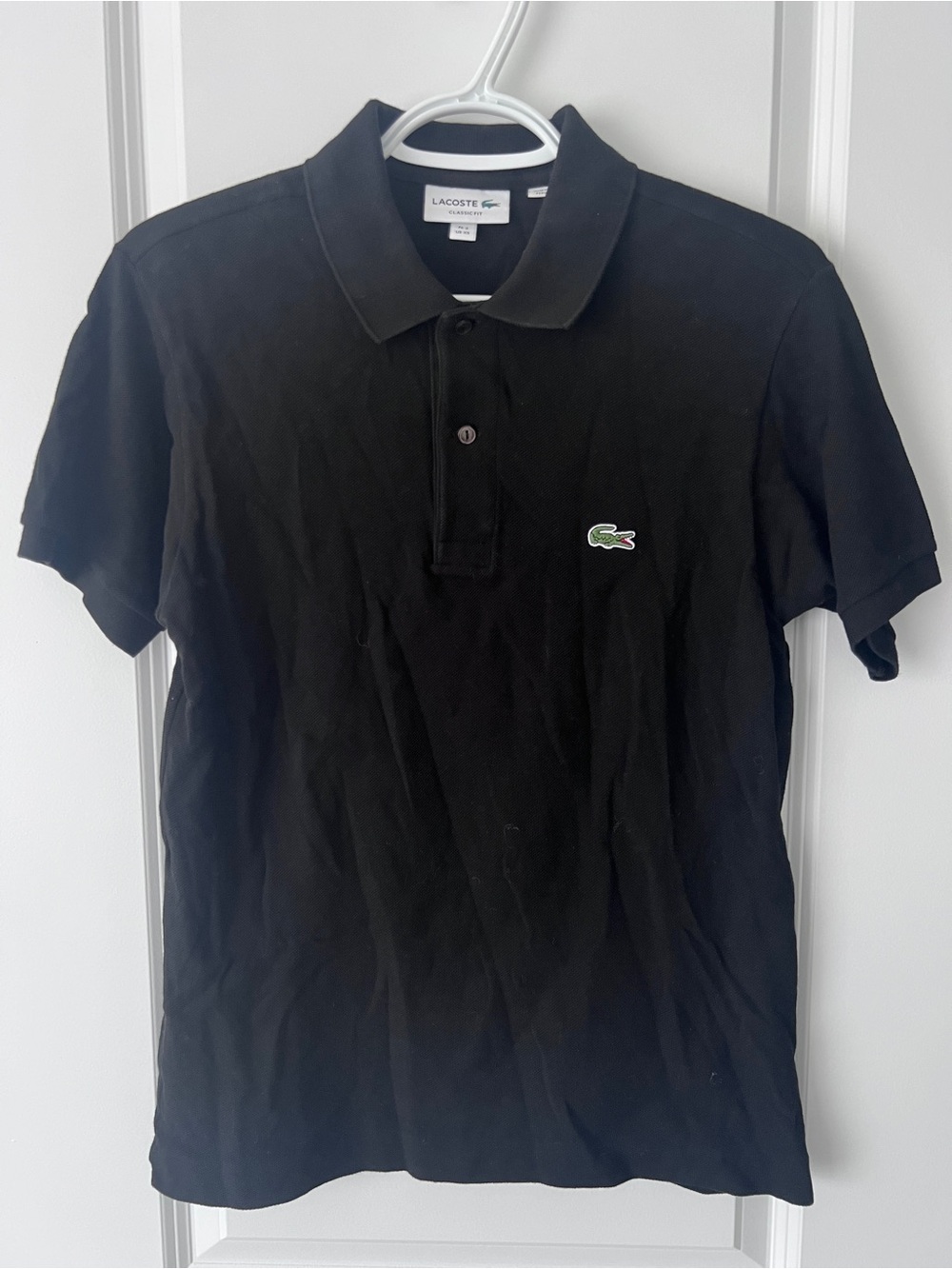 Lacoste Black Polo with Green Logo